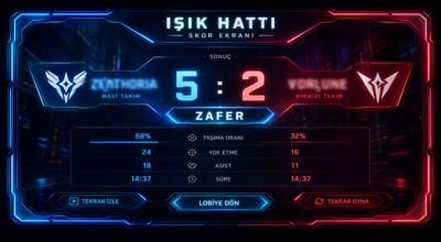 Slotime Işık Hattı Arena maç sonuç ekranı görüntüsü