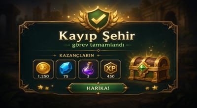 Slotime Kayıp Şehir Görevleri tamamlama ekranı görüntüsü